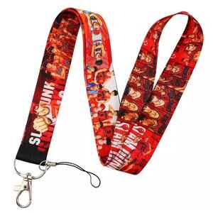 Classic Anime Slamdunk Neck strap Lanyard & Clip Red Fabric One Size Unisex